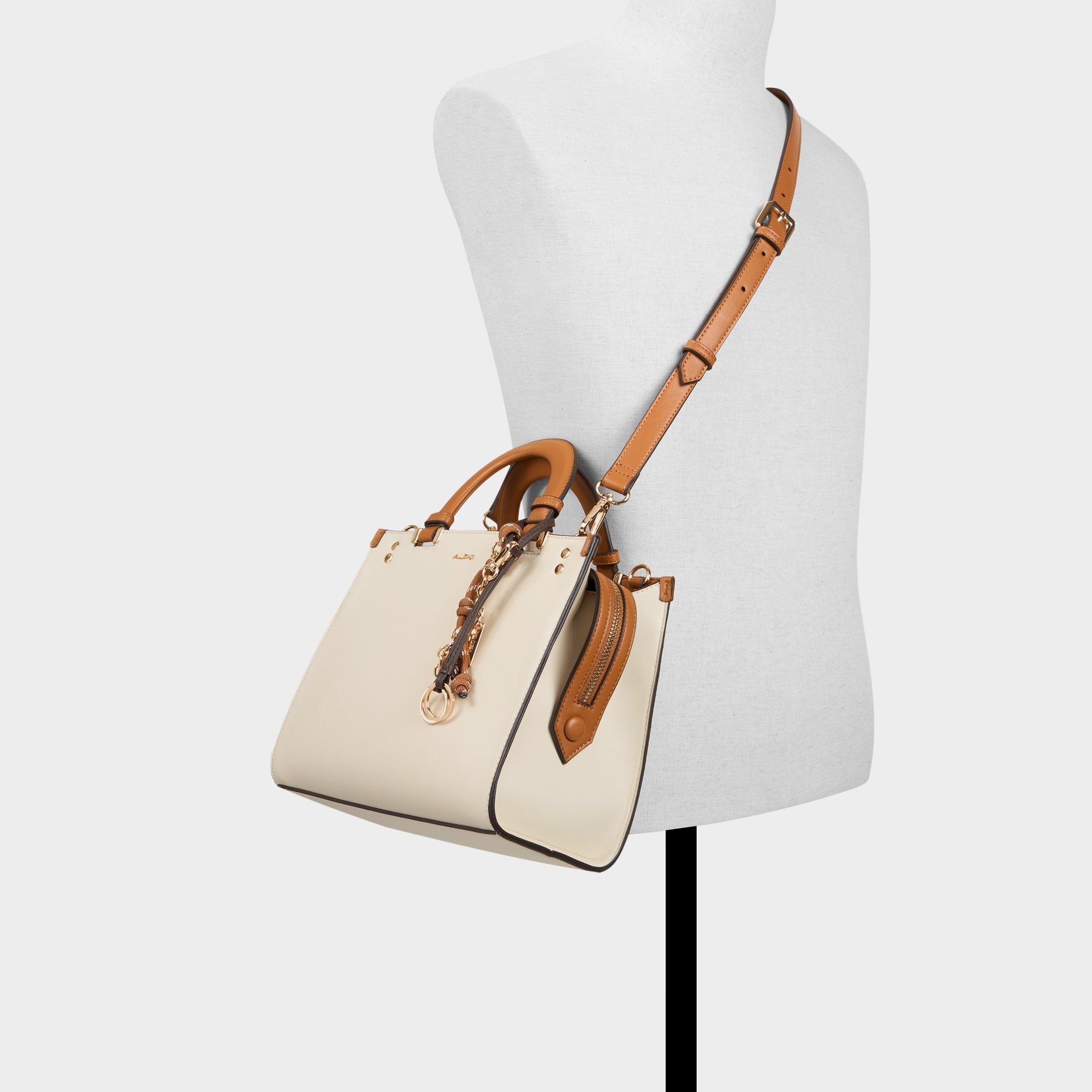 Almarisaa in Tan Combo - Satchel bag