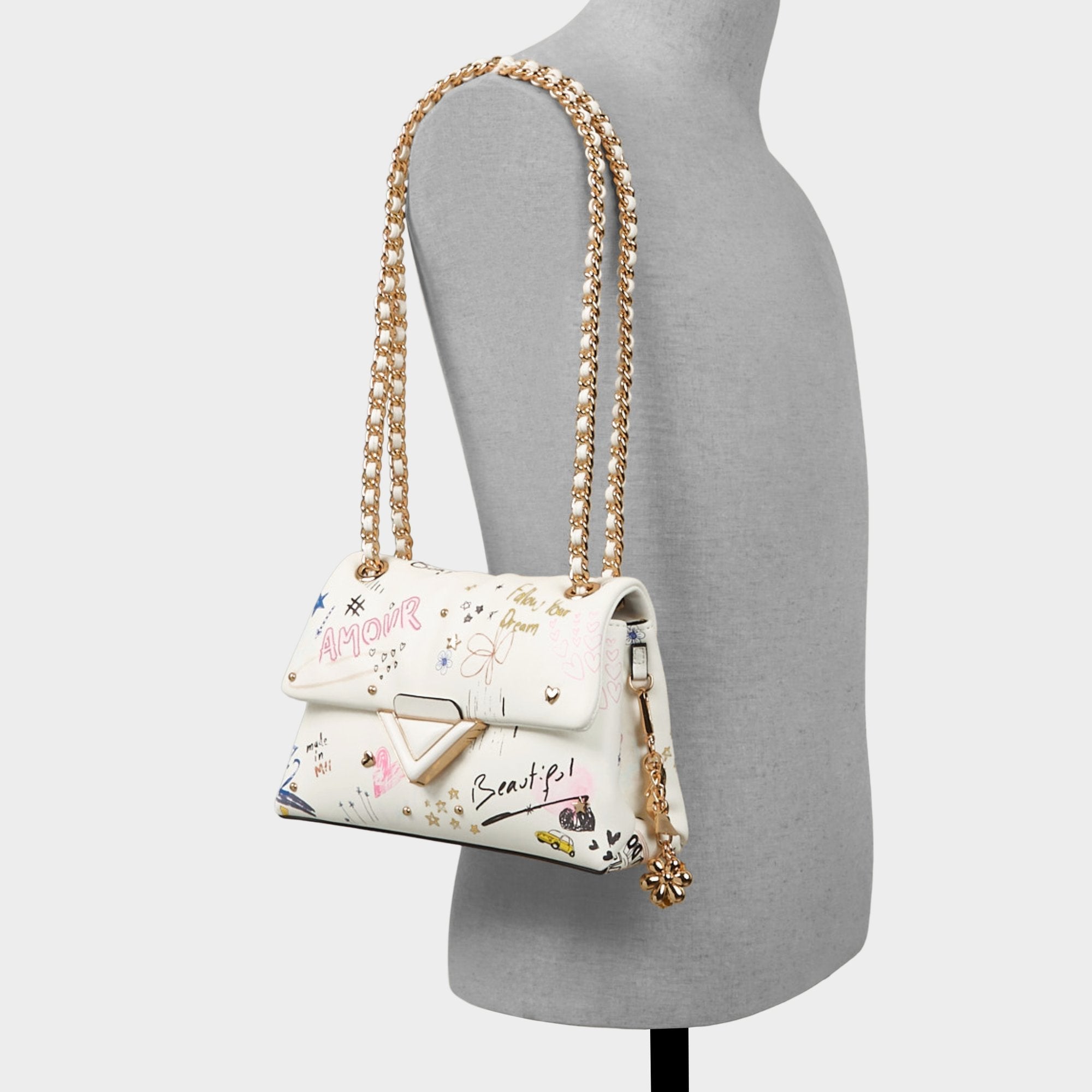 Doodlesoftpufff in White Combo - Crossbody bag