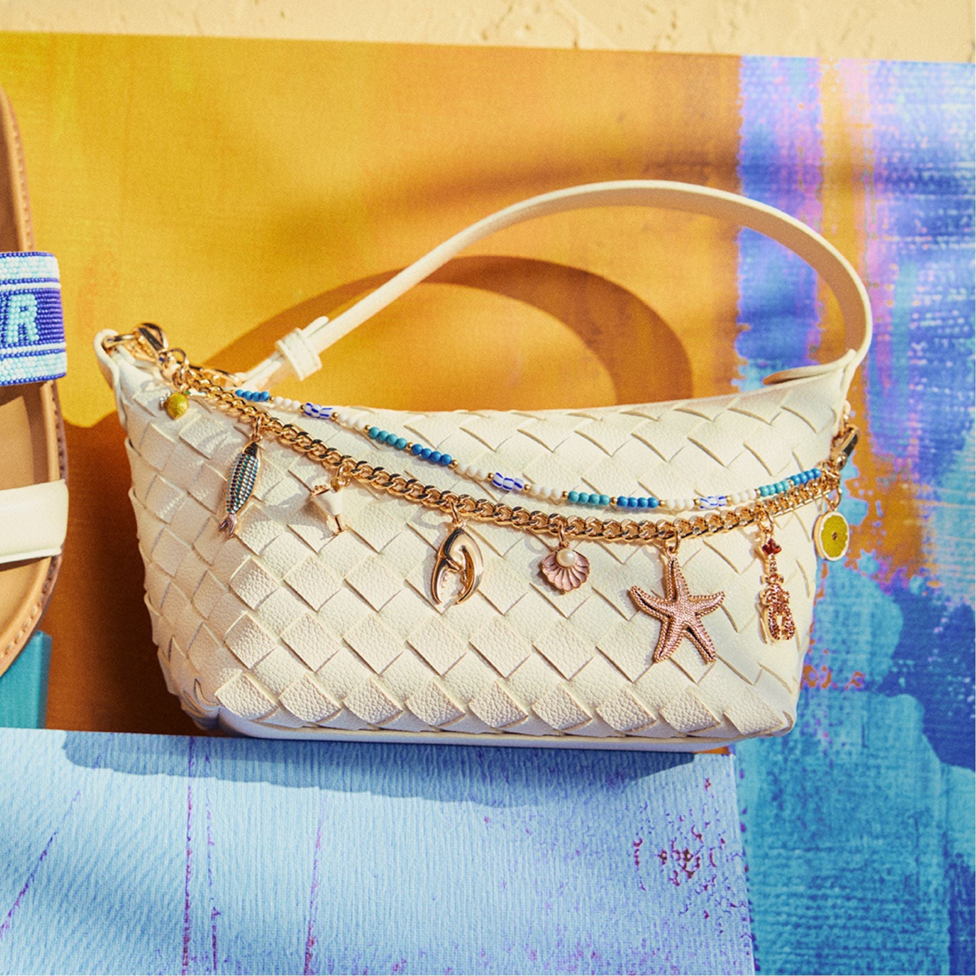 Frankiewoven White Women's Shoulder Bags - Shoulder bag