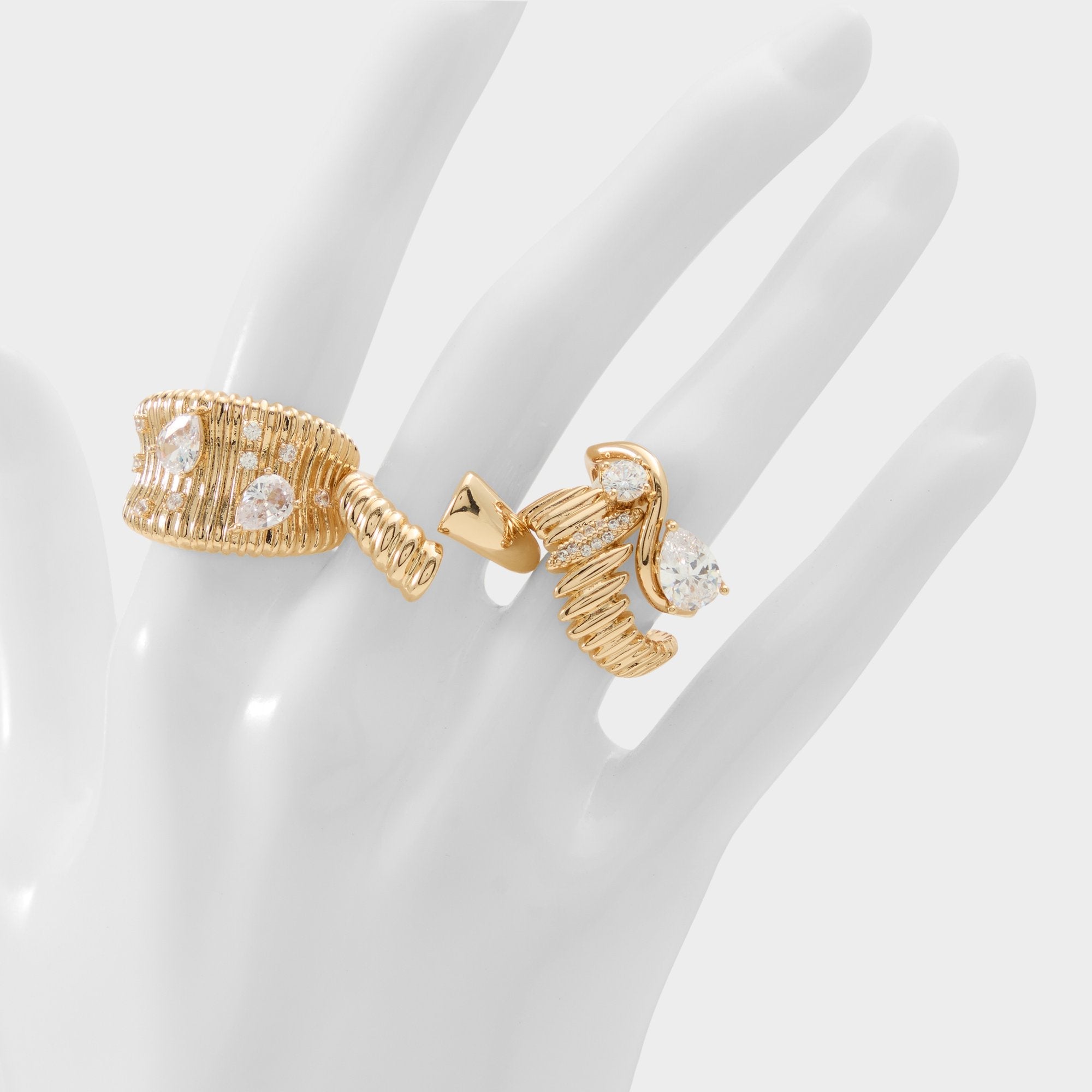 Alexxe in Gold Clear Multi - Ring