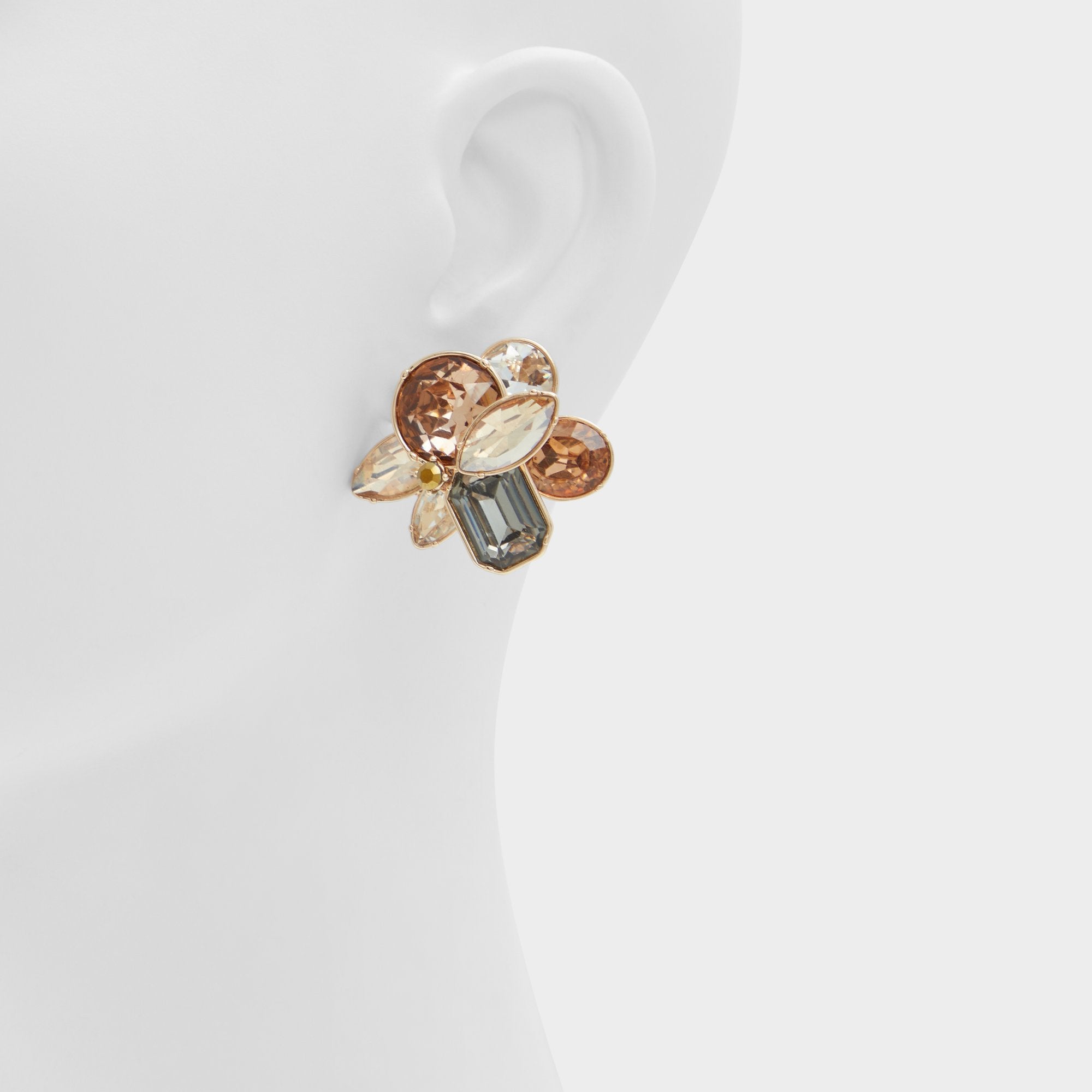 Brocla Light Brown Women's Earrings - Button earrings