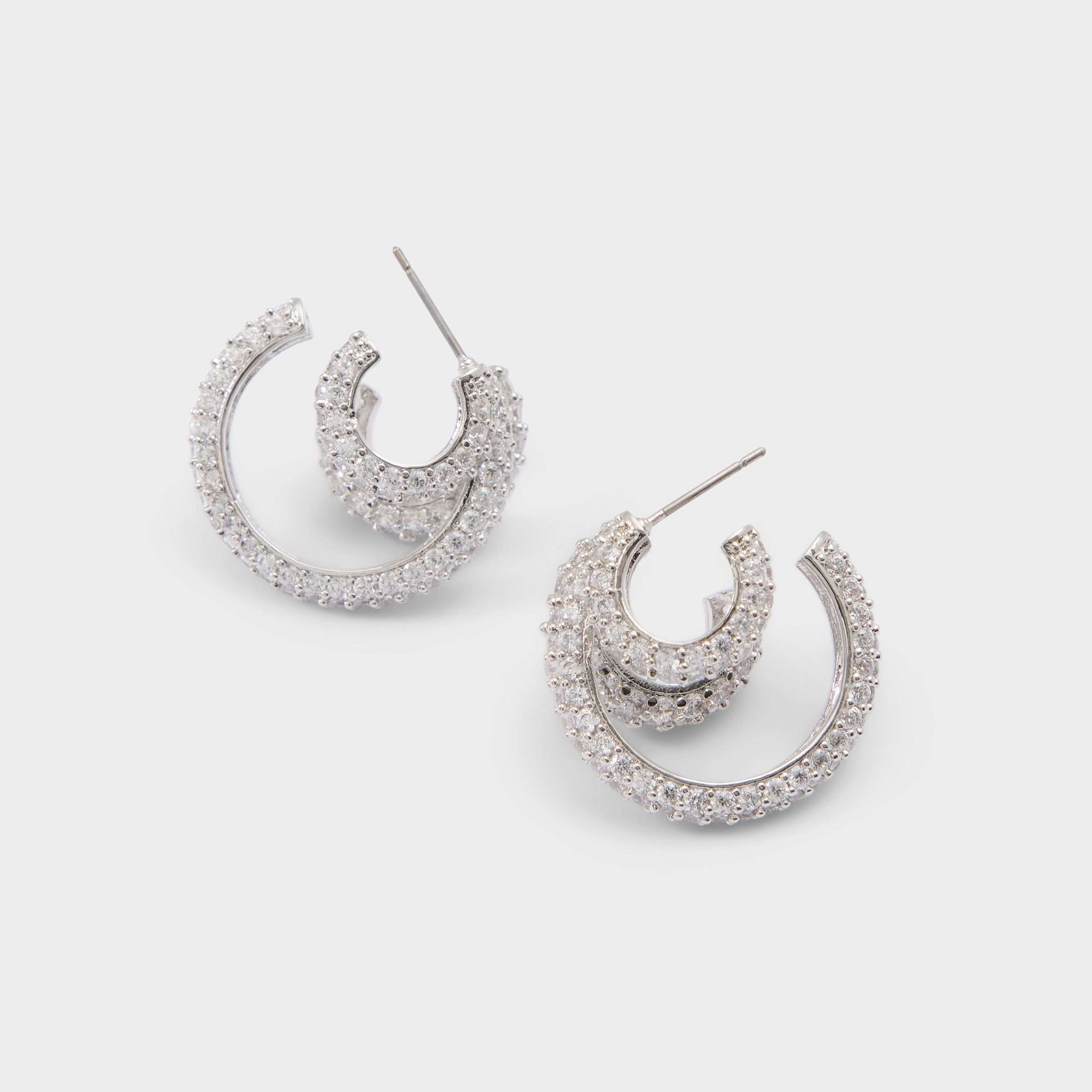 Glitzys in Silver Clear Multi - Hoop earrings