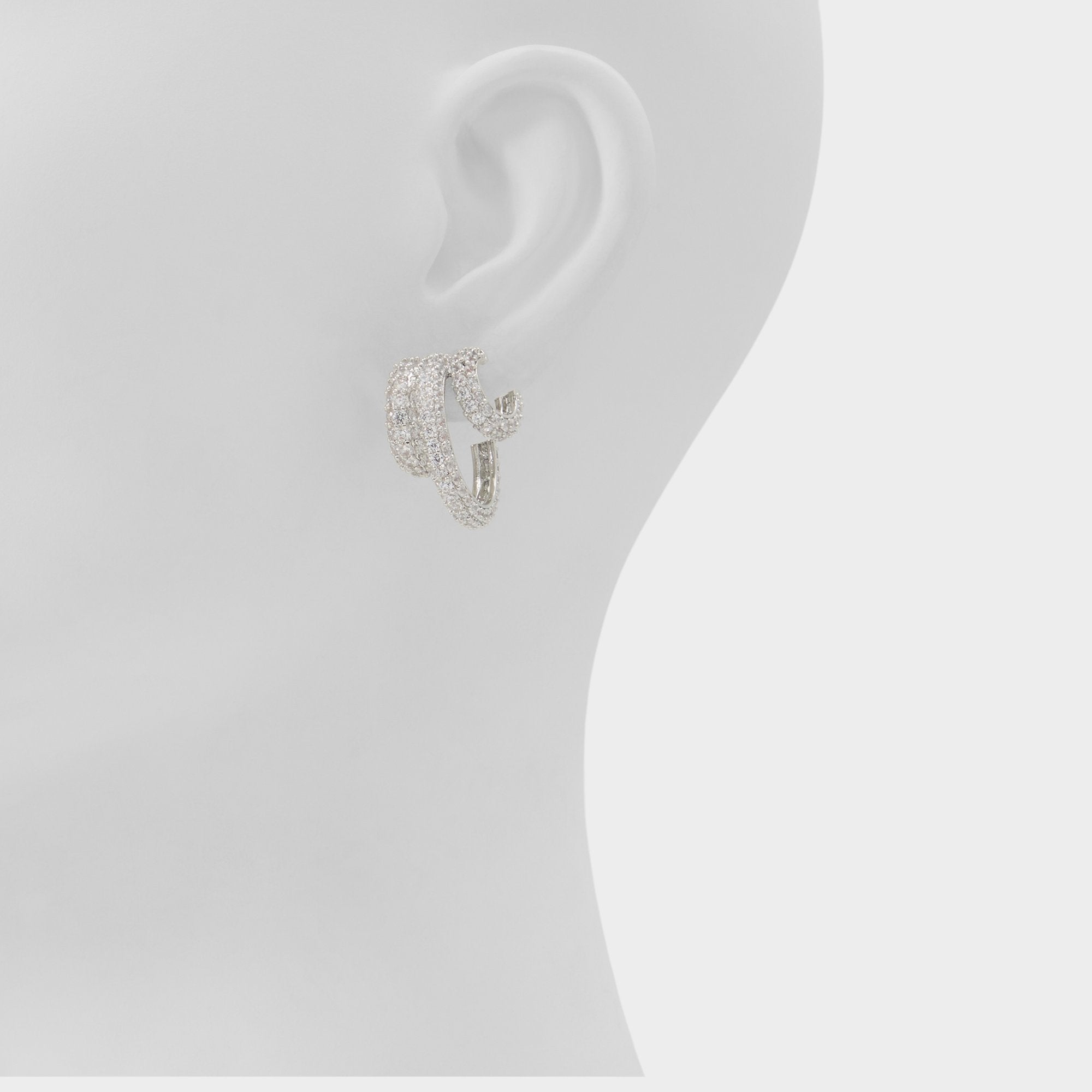 Glitzys in Silver Clear Multi - Hoop earrings