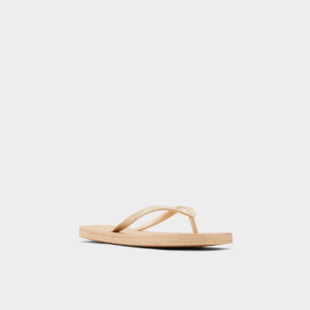 Aloomba Gold Women's Flats - Flip flop
