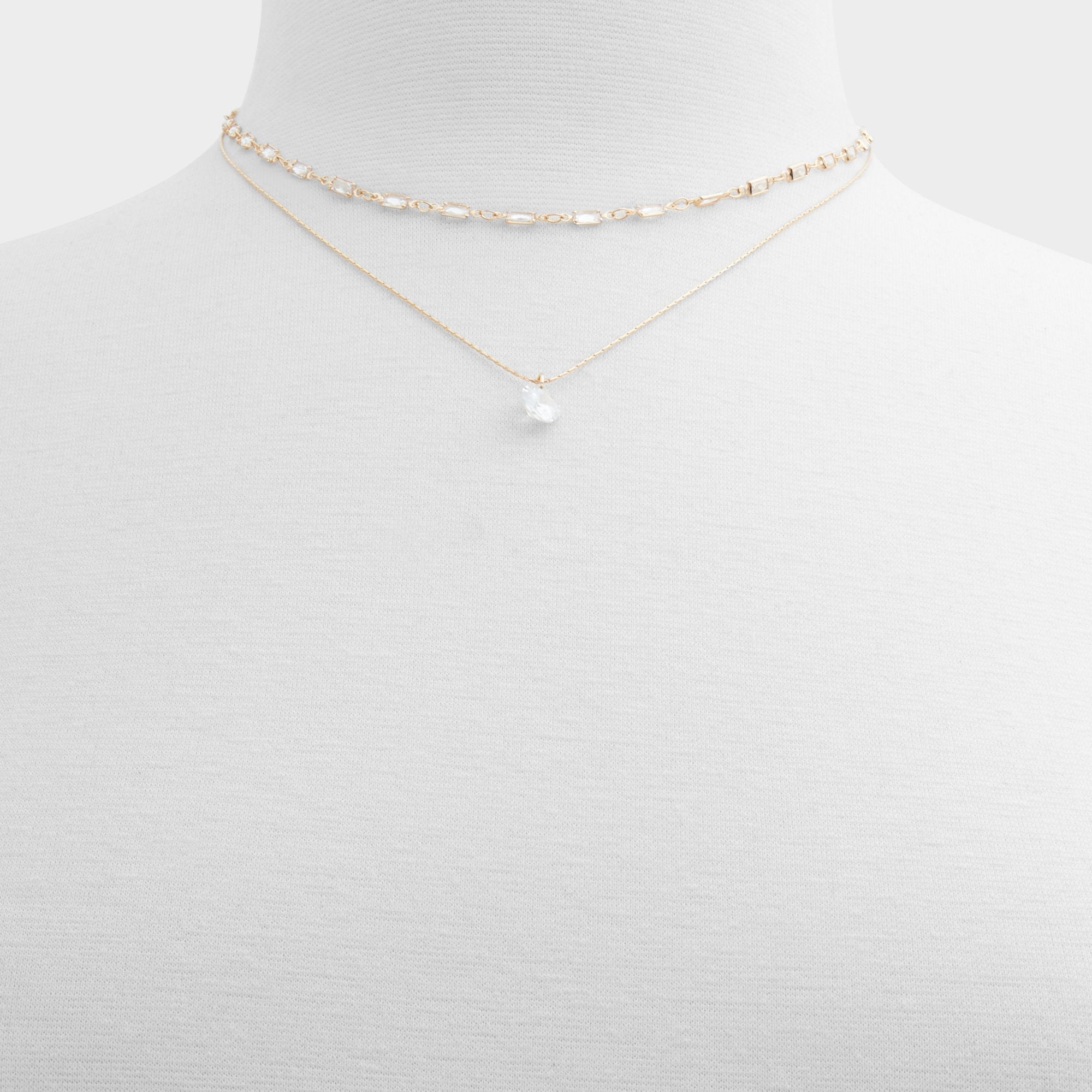 Flein Gold/Clear Multi Women's Necklaces - Layered necklace