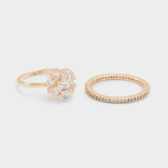 Greini Gold/Clear Multi Women's Rings - Multi-finger rings