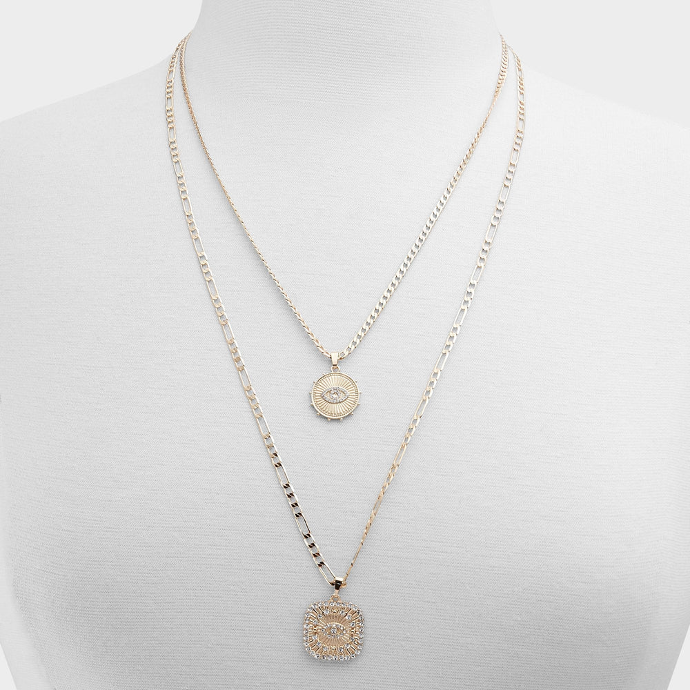 Naewin Gold/Clear Multi Women's Necklaces - Layered necklace
