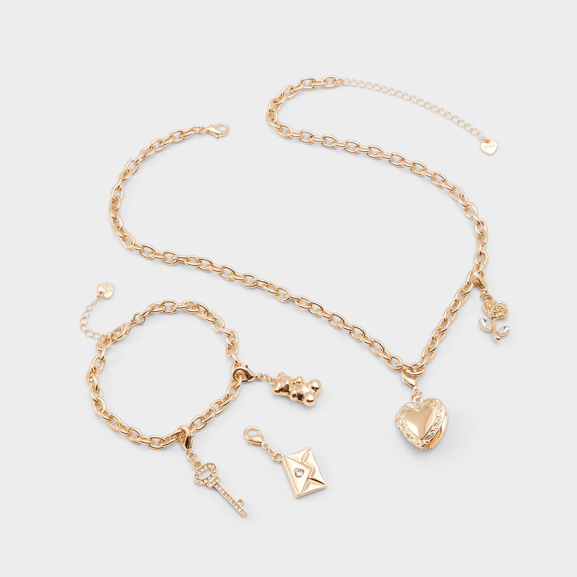 Bemyvalentine Gold/Clear Multi Women's Specialty - Necklace & bracelet set