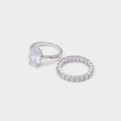 Ovalsparkles in Silver Clear Multi - Ring