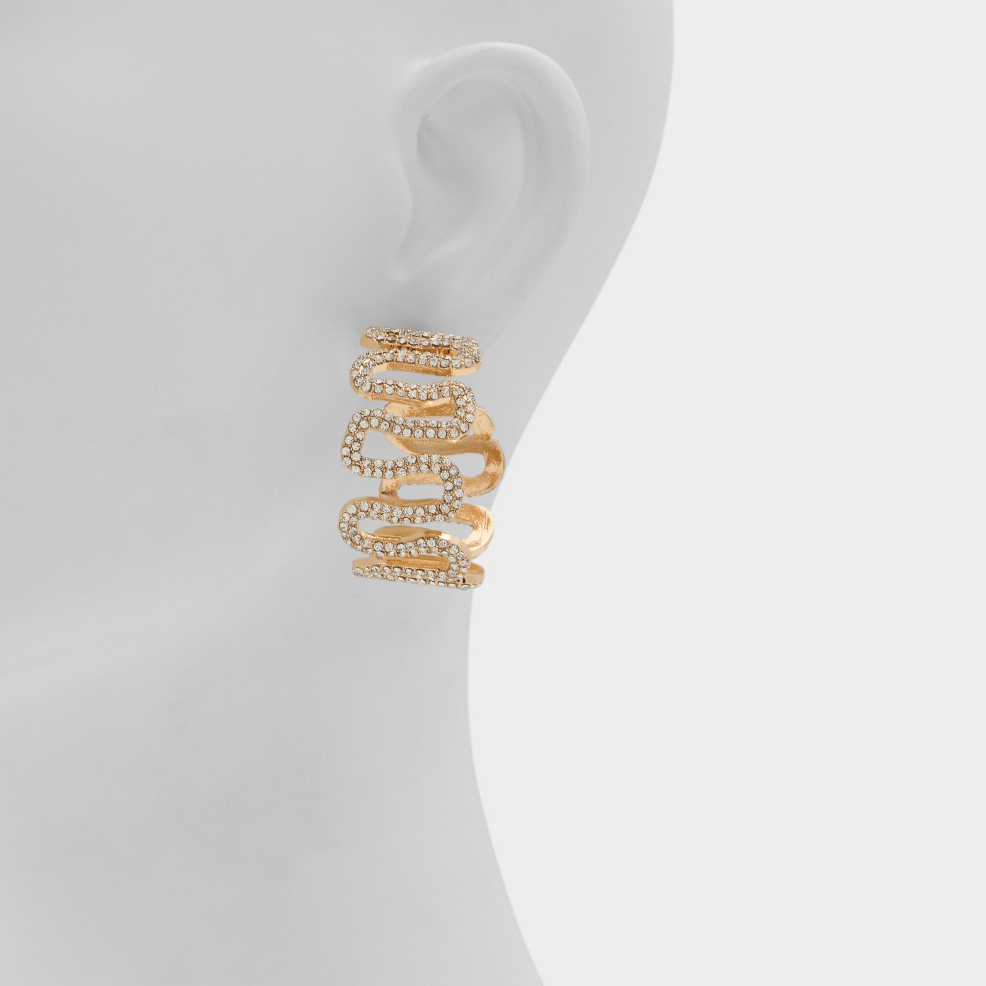 Estele in Gold Clear Multi - Hoop earrings