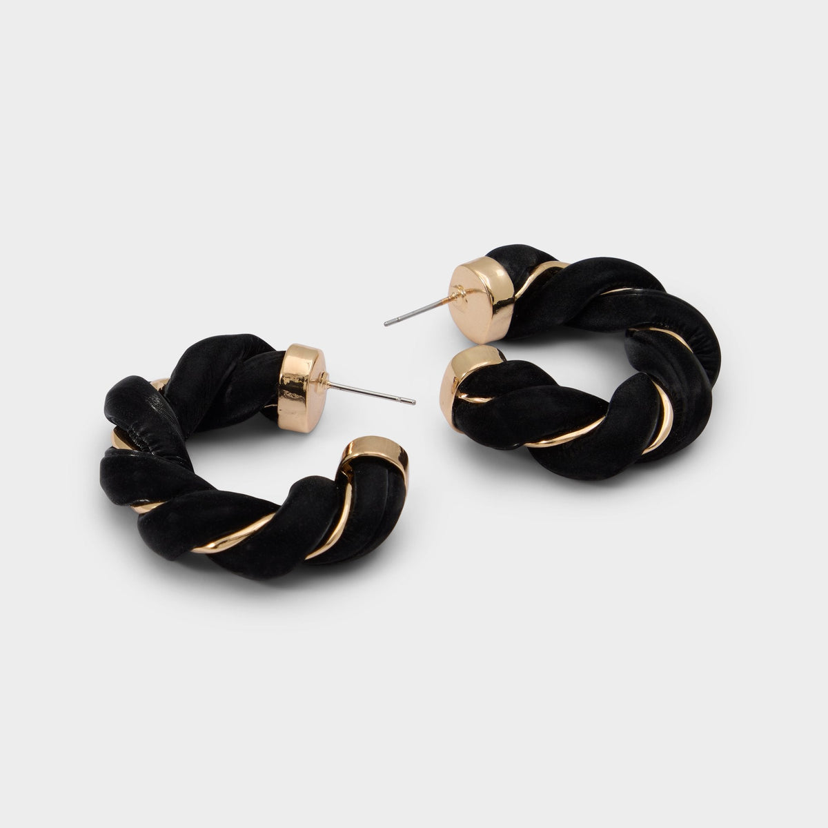 Twists in Black Gold Multi - Hoop earrings