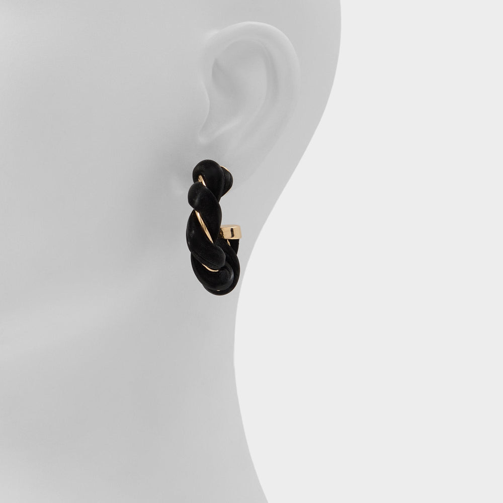 Twists in Black Gold Multi - Hoop earrings