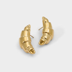 Croissants Gold Women's Stainless Steel - Button earrings