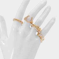 Luckyrings in Gold Clear Multi - Multi finger rings