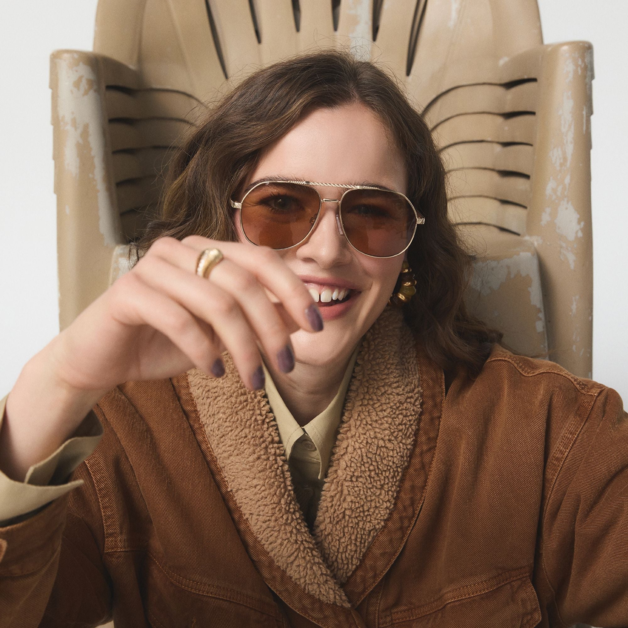 Frejja in Gold - Aviator sunglasses