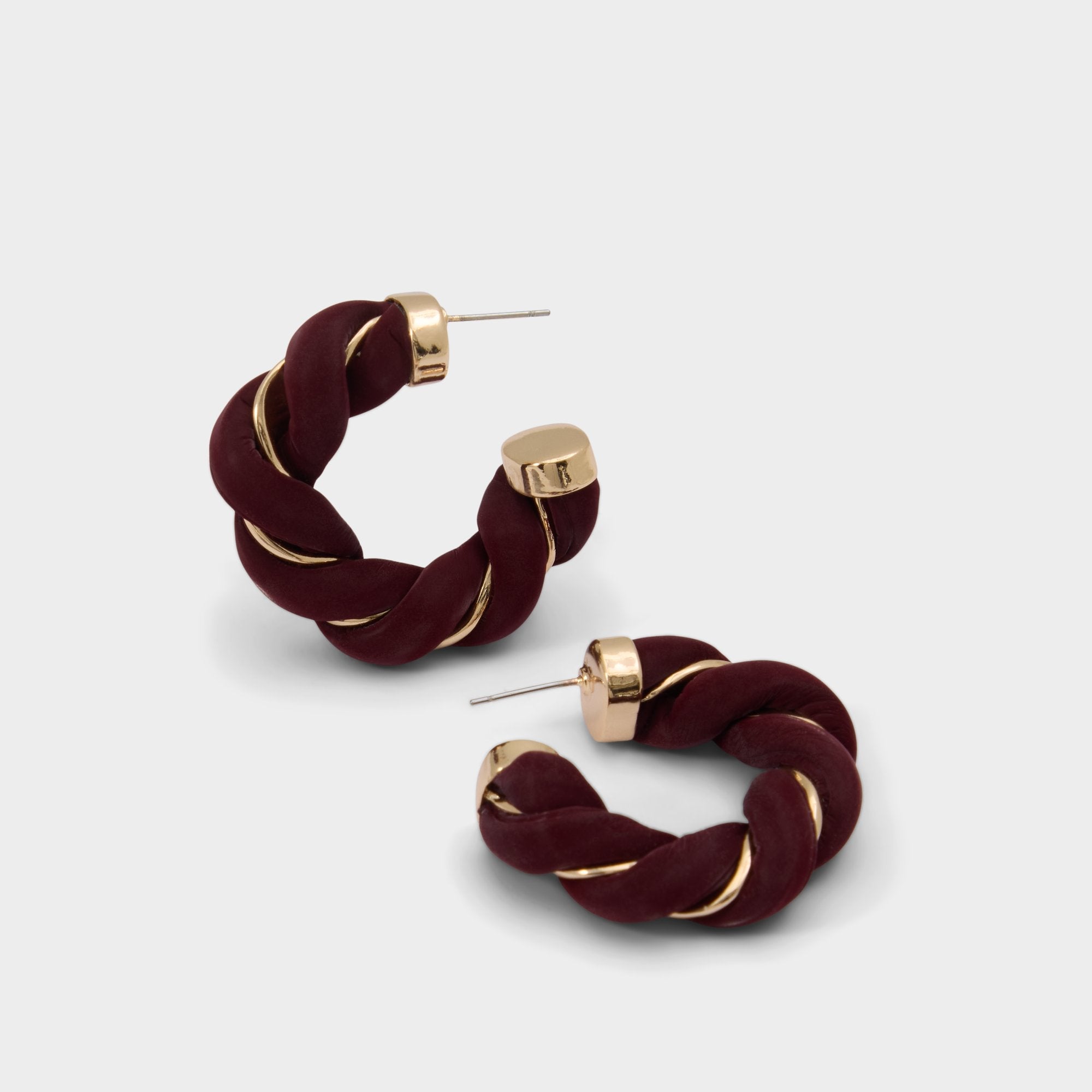 Twists in Bordo - Hoop earrings