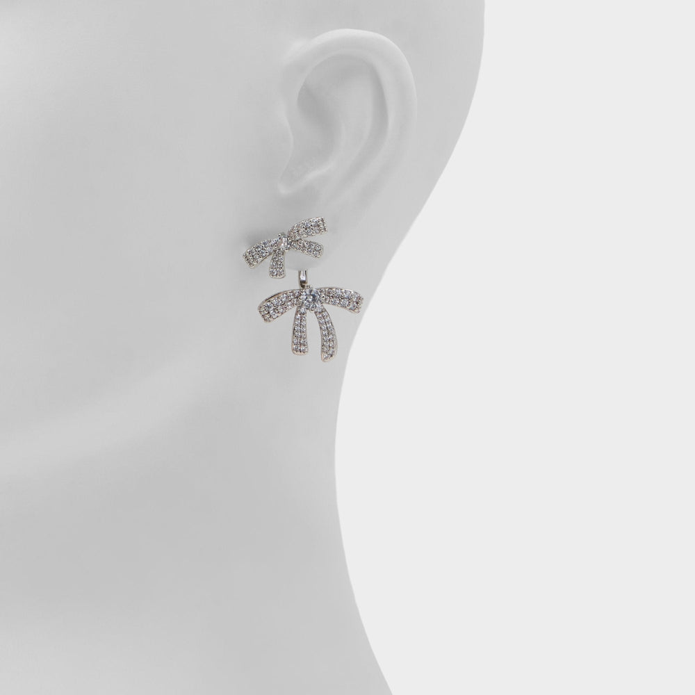 Bows in Silver Clear Multi - Earrings