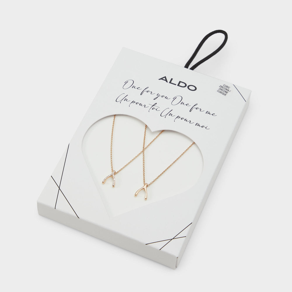 Makeawish Gold/Clear Multi Women's Necklaces - Gift set