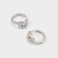 Feraluxe in Silver Clear Multi - Hoop earrings