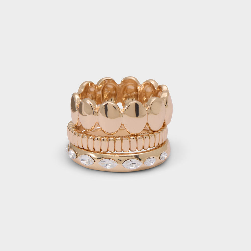 Bublle in Gold Clear Multi - Stackable rings