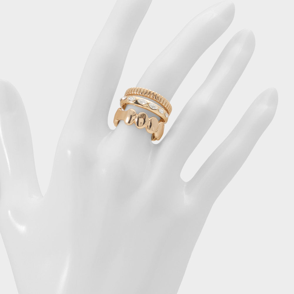 Bublle in Gold Clear Multi - Stackable rings