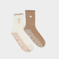 Pilatesock in Dark Beige - Pilates socks