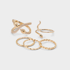 Blancan Gold/Clear Multi Women's Rings - Multi finger rings