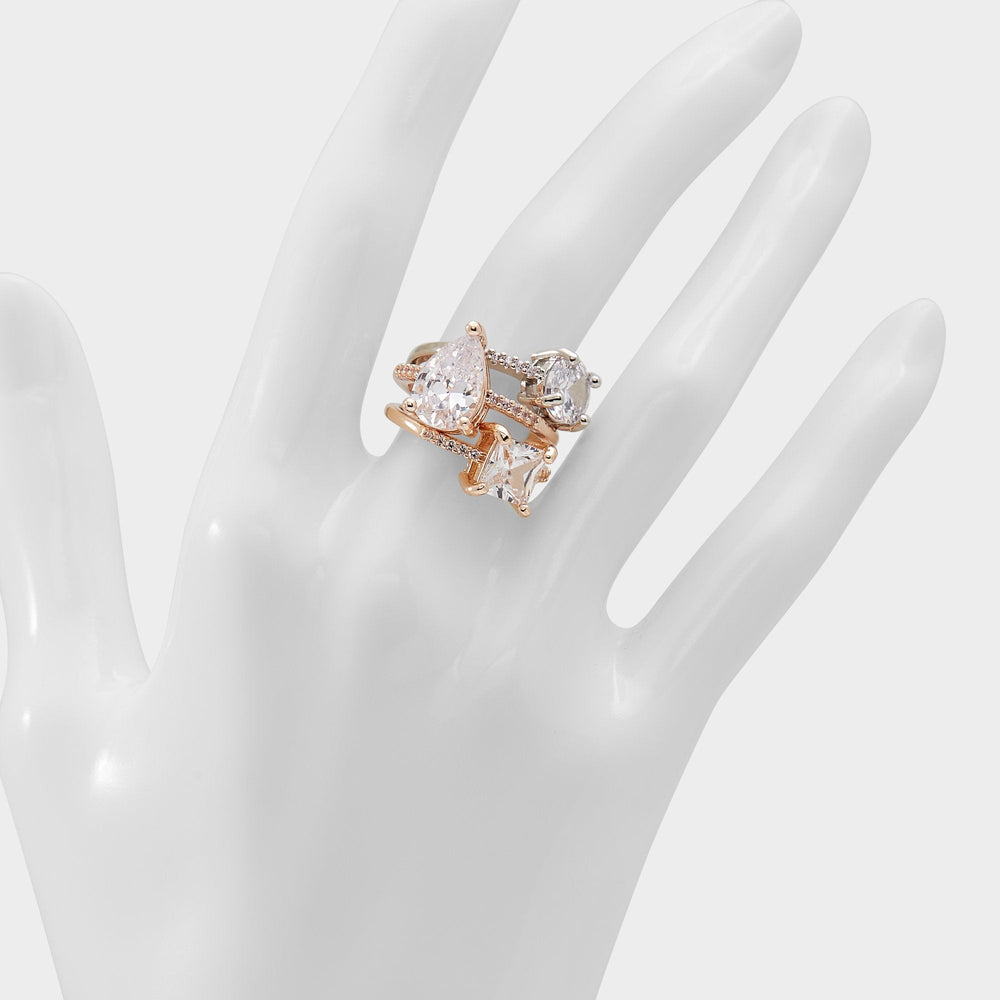 Alabridar Metallic Multi Women's Cubic Zirconia - Stackable rings