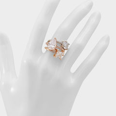 Alabridar Metallic Multi Women's Cubic Zirconia - Stackable rings