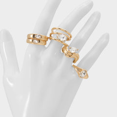 Abyweth in Gold Clear Multi - Multi finger rings