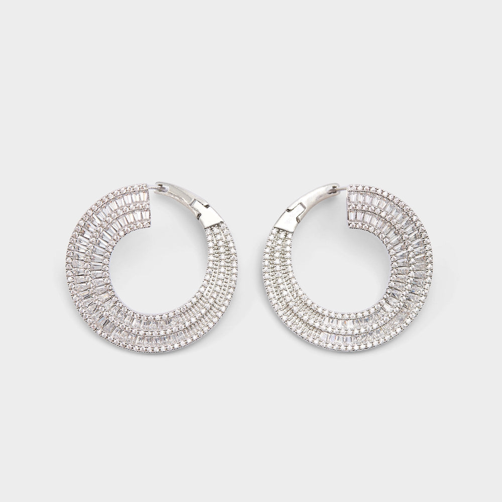 Caldy Silver/Clear Multi Women's Earrings - Hoop earrings