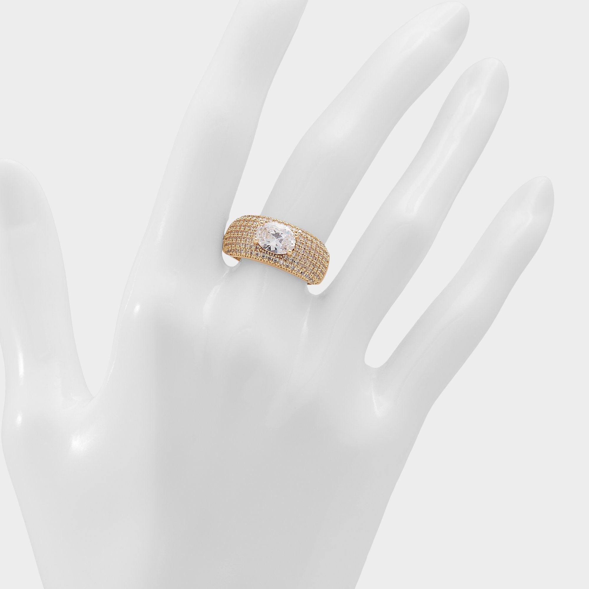 Caredar Gold/Clear Multi Women's Cubic Zirconia - Ring