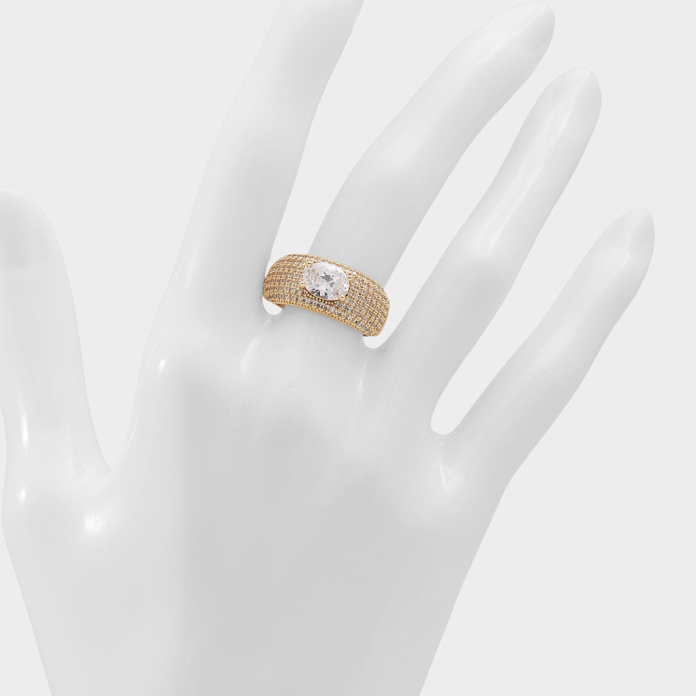 Caredar Gold/Clear Multi Women's Cubic Zirconia - Ring