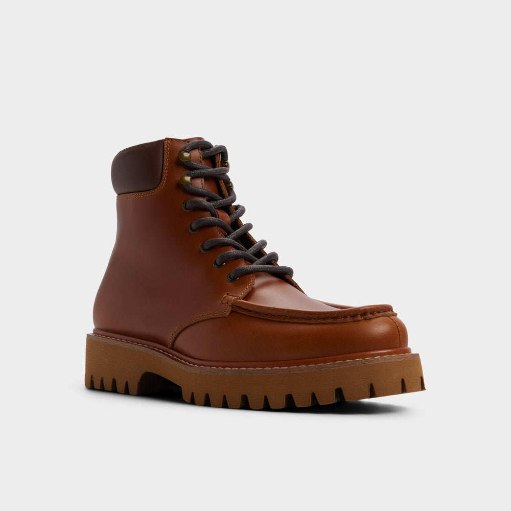 Grier in Cognac - Combat boot Lug sole