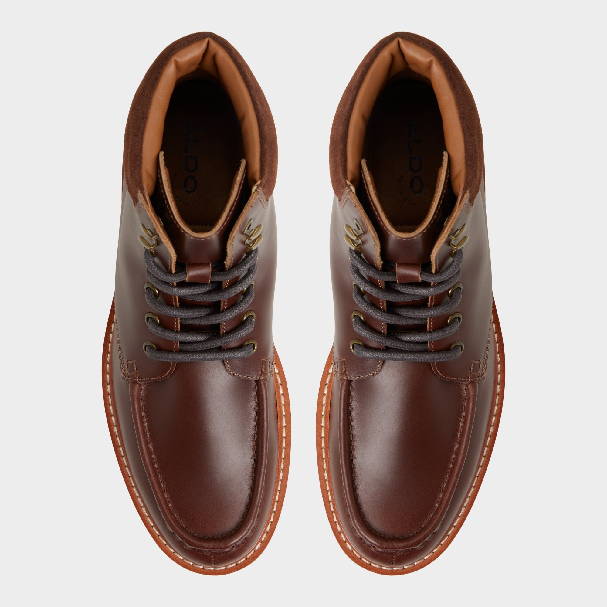 Grier in Medium Brown - Combat boot Lug sole