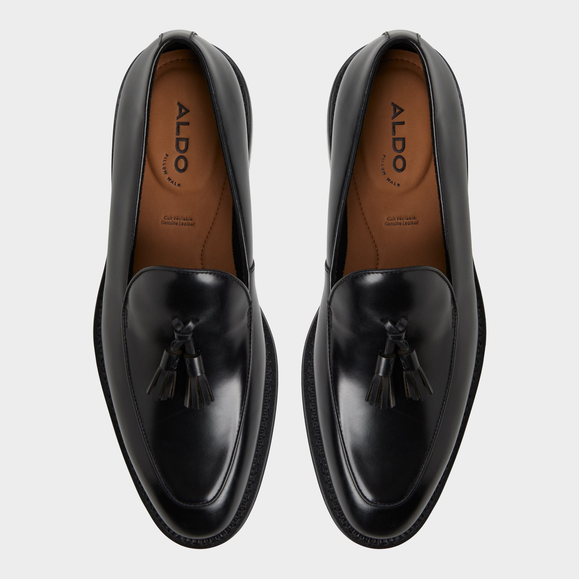 Portos Black Men's Dress Shoes - Loafer