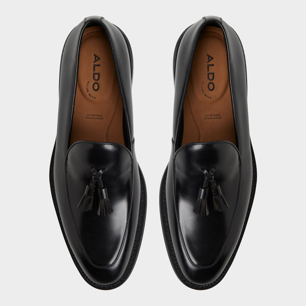 Portos Black Men's Dress Shoes - Loafer