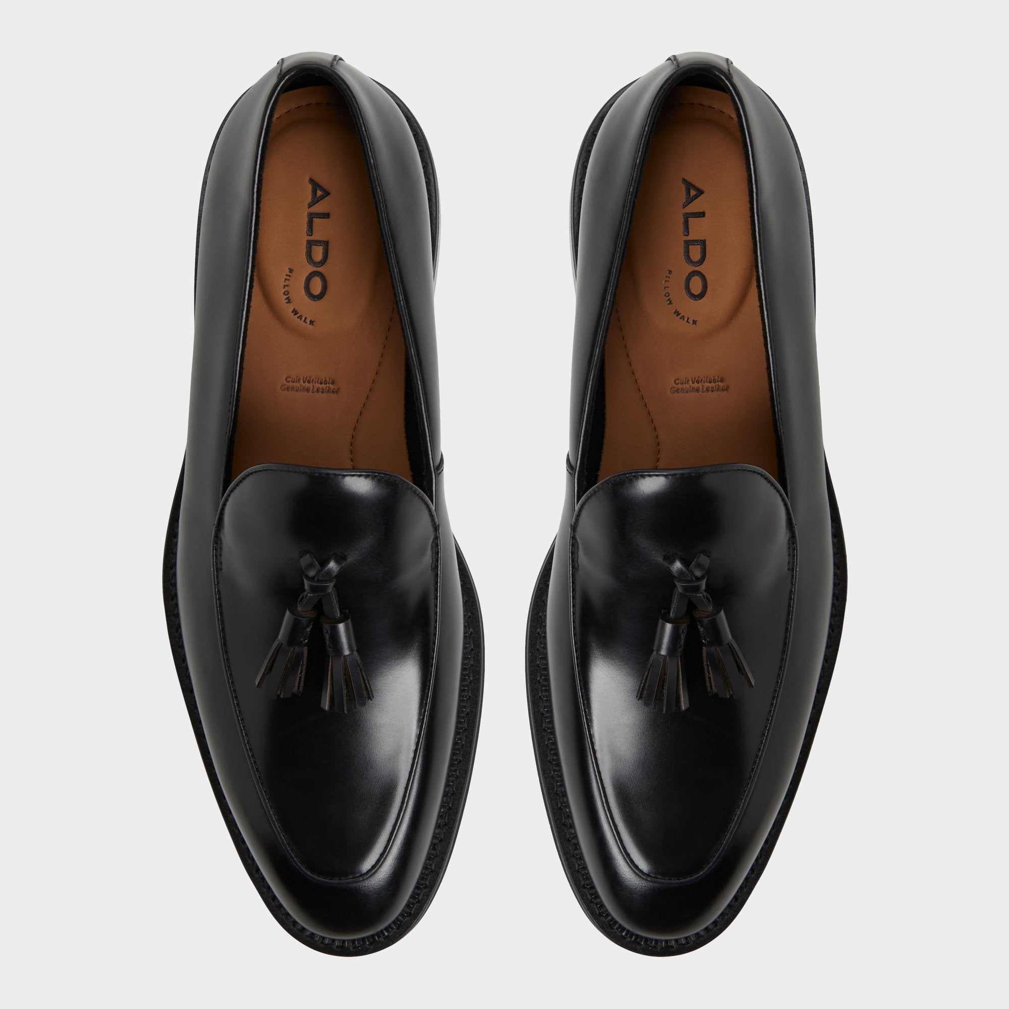 Portos Black Men's Dress Shoes - Loafer