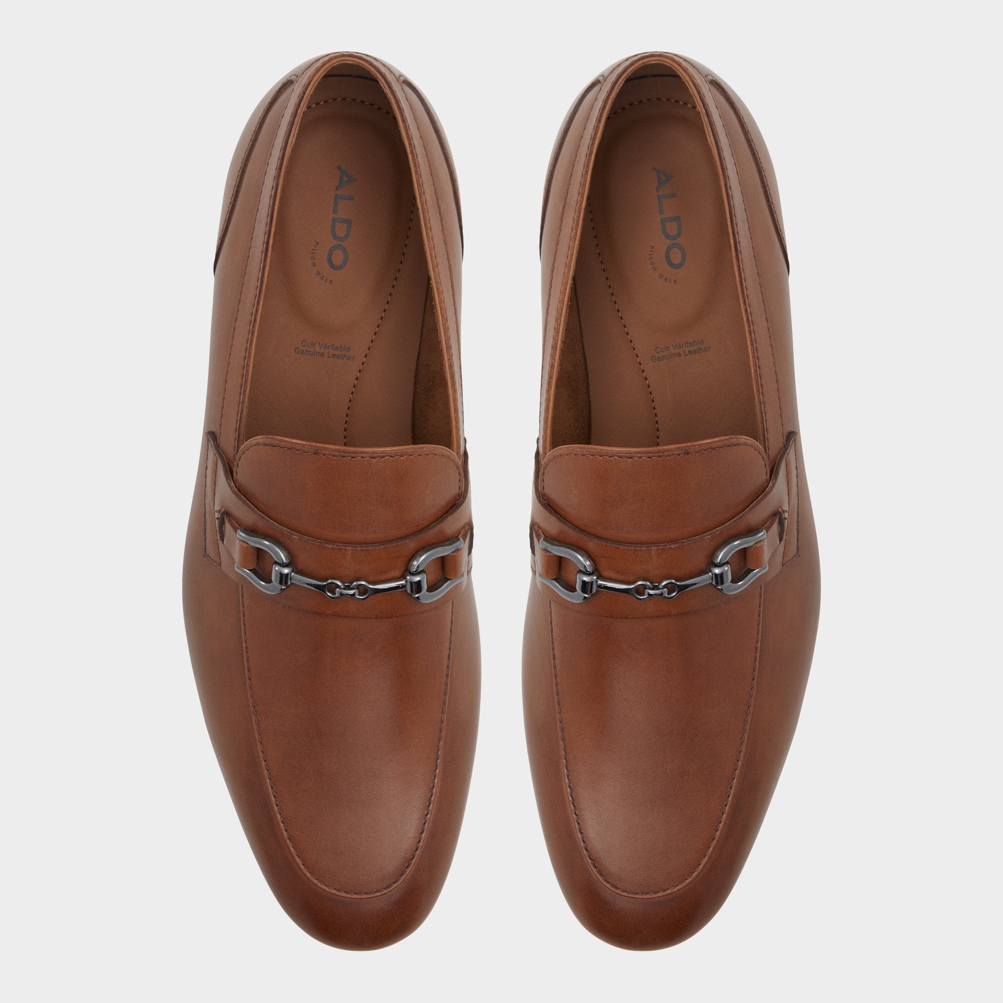 Marinho Cognac Leather Smooth Men's Dress Shoes - Loafer