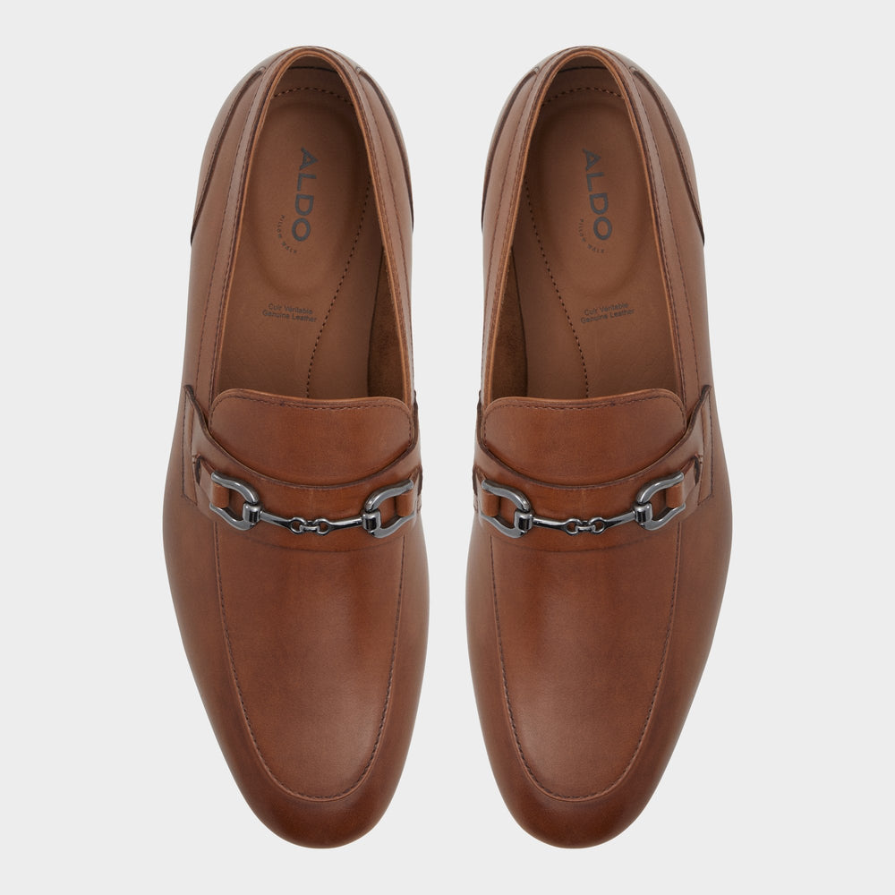 Marinho Cognac Leather Smooth Men's Dress Shoes - Loafer