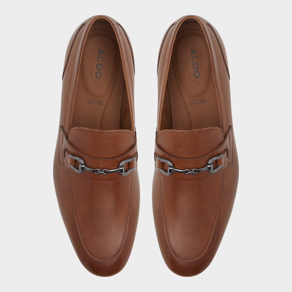 Marinho Cognac Leather Smooth Men's Dress Shoes - Loafer