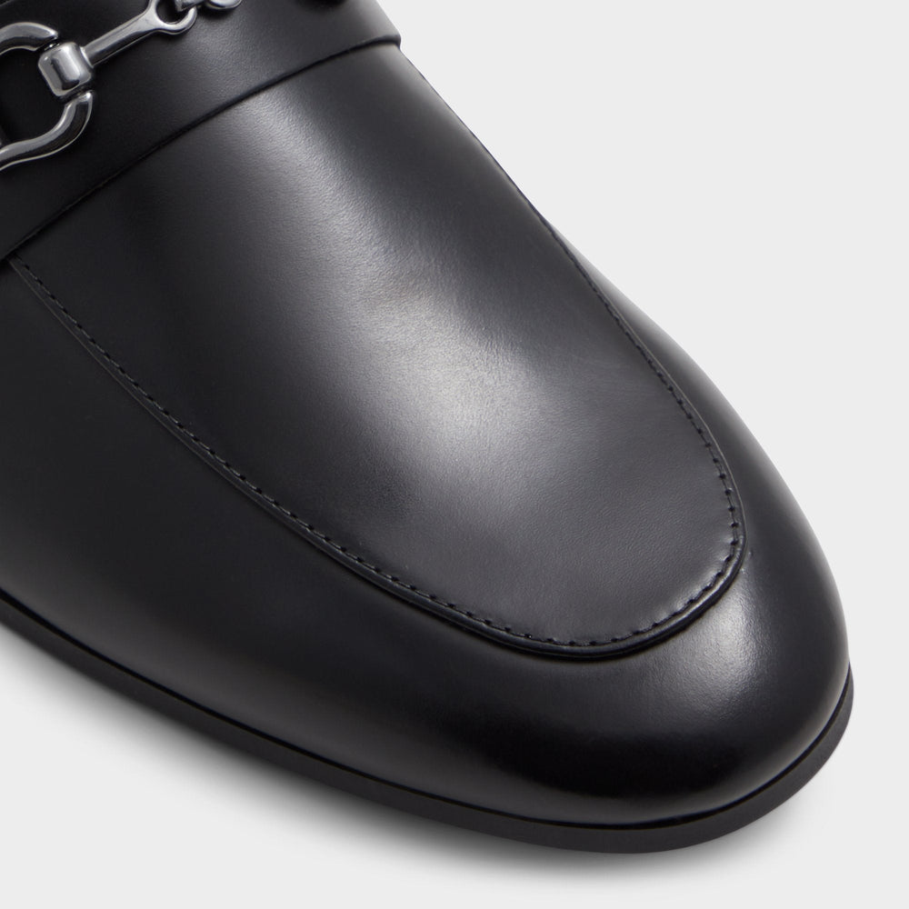 Marinho Open Black Leather Smooth Men's Dress Shoes - Loafer