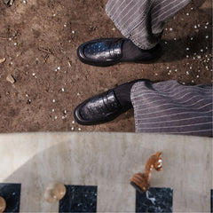 Keifer Black/Silver Multi Men's Dress Shoes - Loafer