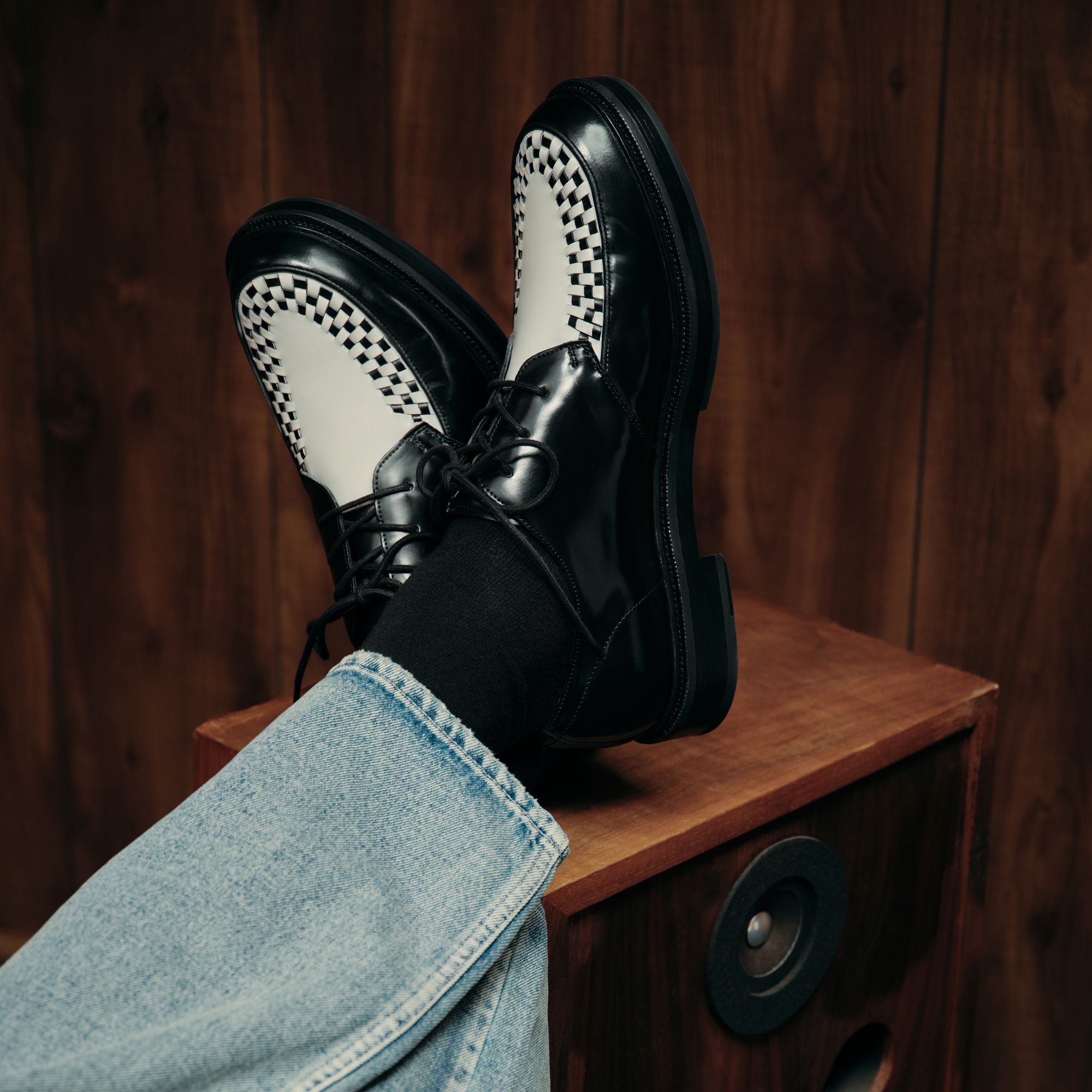 Rocco in Black White - Oxford shoe