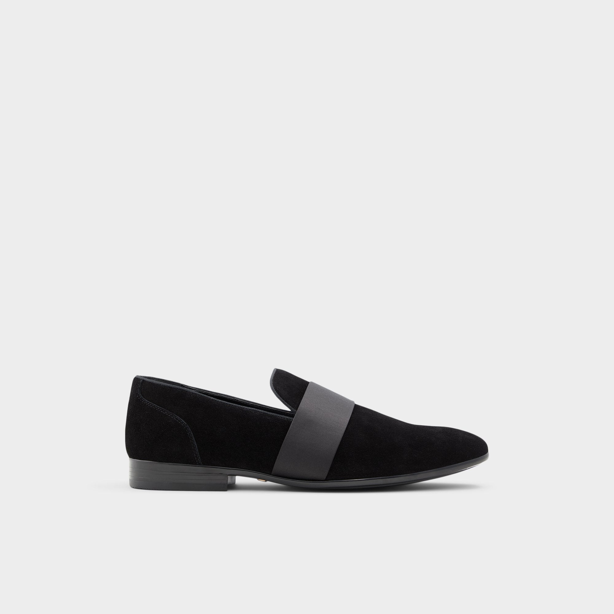 Asaria Open Black Leather Suede Men's Loafers & Slip-Ons - Loafer