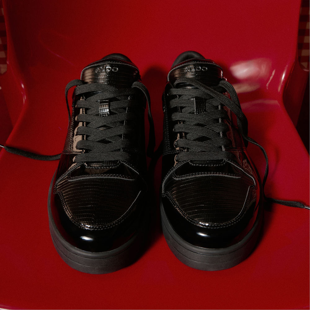 Zethan Black Synthetic Patent Men's Low top - Low top sneaker Cup sole