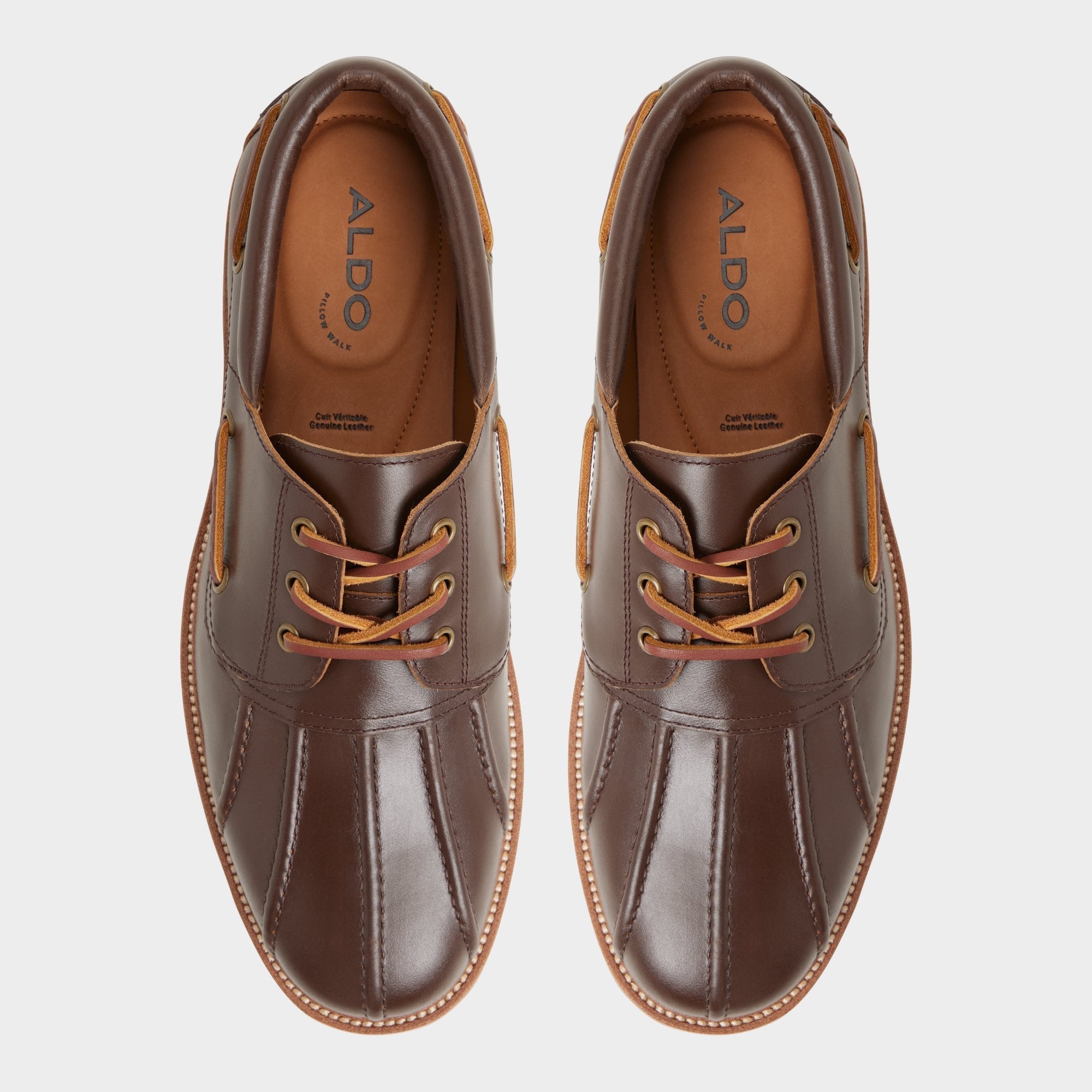 Lug sole Finn in Medium Brown - Boat shoe