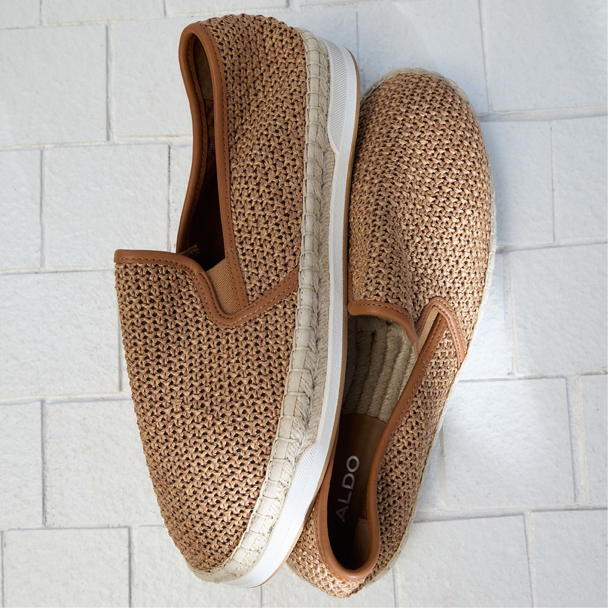 Johnney Cognac Textile Raffia Men's Espadrilles - Espadrille
