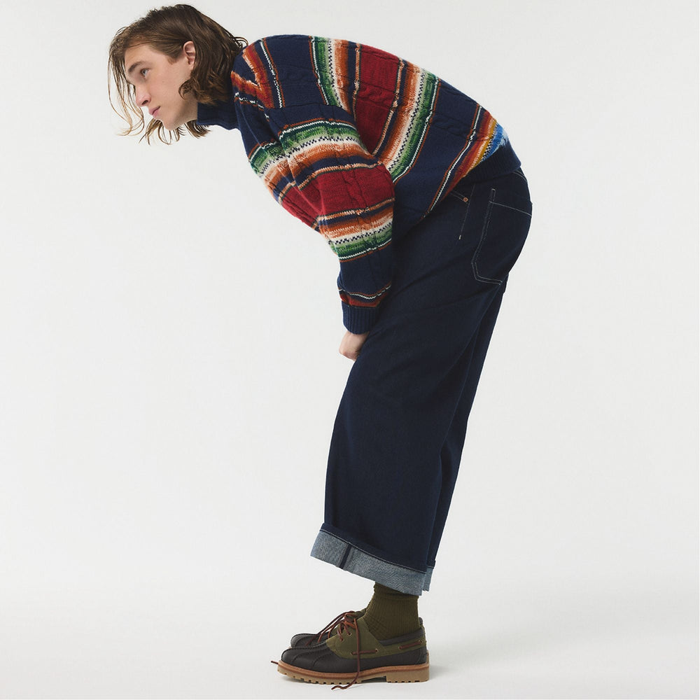 Lug sole Finn in Brown Primary Multi - Boat shoe