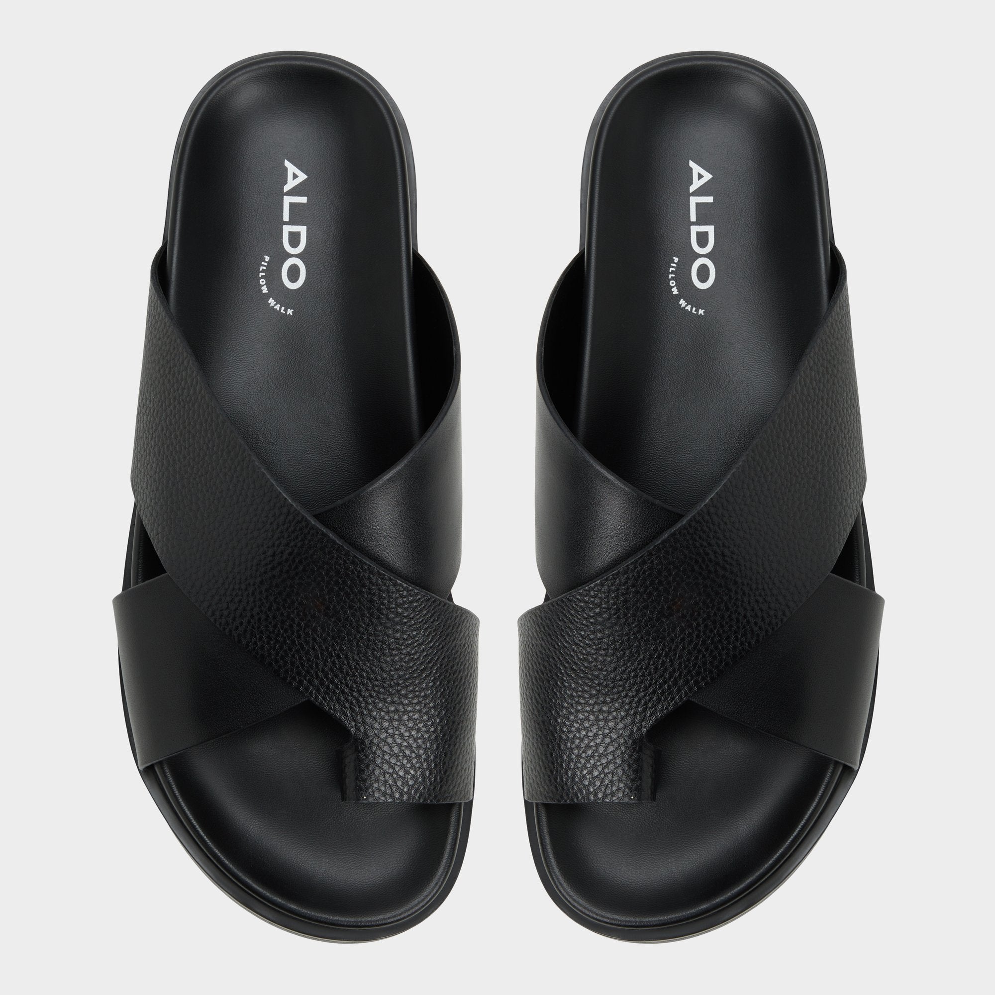 Darley Black Men's Sandals & Slides - Strappy flat sandal